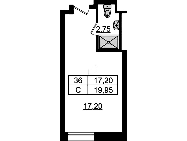 Квартира студия 19.95 м², 9/9 эт., Апарт-отель «Апарт отель Well»